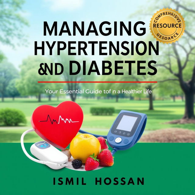 An ebook cover for 'Managing Hypertension and Diabetes: Your Essential Guide to a Healthier Life' by Ismail Hossain