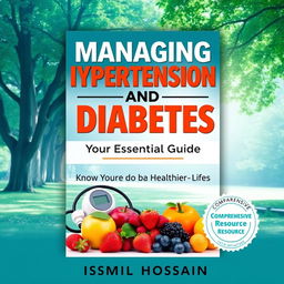 An ebook cover for 'Managing Hypertension and Diabetes: Your Essential Guide to a Healthier Life' by Ismail Hossain