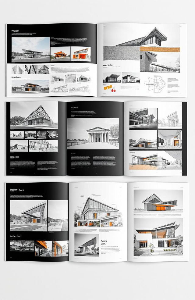 A visually stunning architecture internship portfolio showcasing innovative design projects and sketches