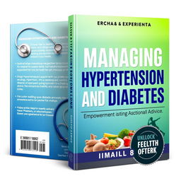 An e-book cover for 'Managing Hypertension and Diabetes' by ISMAIL MASUD, focusing on empowerment and actionable advice