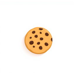 A simple and clean 2D graphic design icon representing a cookie