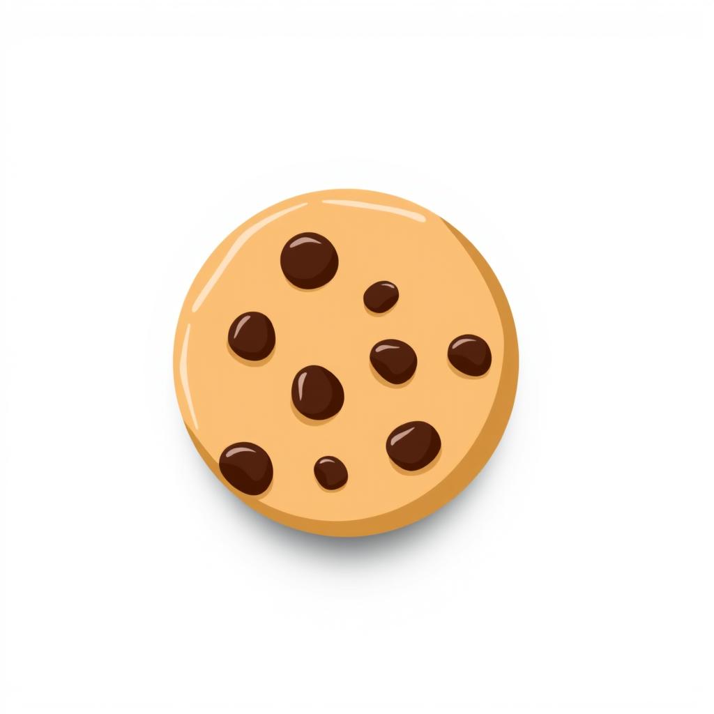 A simple and clean 2D graphic design icon representing a cookie