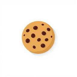 A simple and clean 2D graphic design icon representing a cookie
