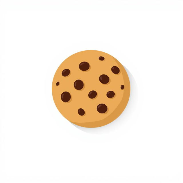 A simple and clean 2D graphic design icon representing a cookie