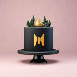 A minimalist, 32k HD image of a single-tier, circular Fortnite-inspired cake