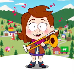 A cartoon character inspired by Sophie Gray from a fun, comedic animation-style show like South Park