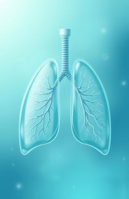 An artistic representation illustrating human lungs, detailed in a medical style