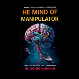 A visually striking book cover design titled 'The Mind of a Manipulator: Unpacking the Psychology of Power' by Mr
