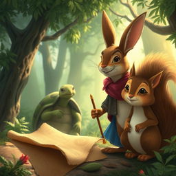 A whimsical tale about a small village hidden in a lush, enchanted forest where the animals can speak
