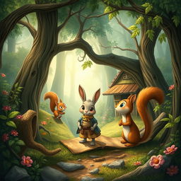 A whimsical tale about a small village hidden in a lush, enchanted forest where the animals can speak