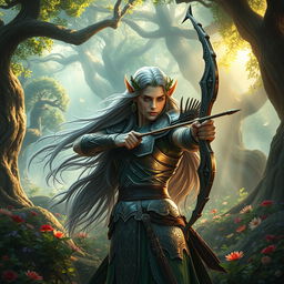 A breathtaking fantasy scene inspired by the world of "The Last Kingdom" with an elven twist
