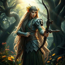 A breathtaking fantasy scene inspired by the world of "The Last Kingdom" with an elven twist