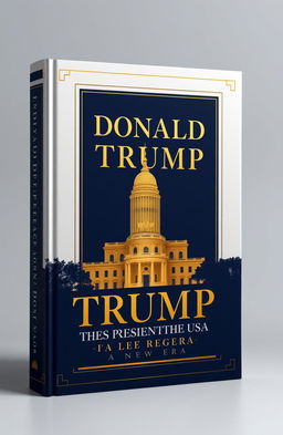 A captivating book cover design for "Donald Trump: The 47th President of the USA - A New Era