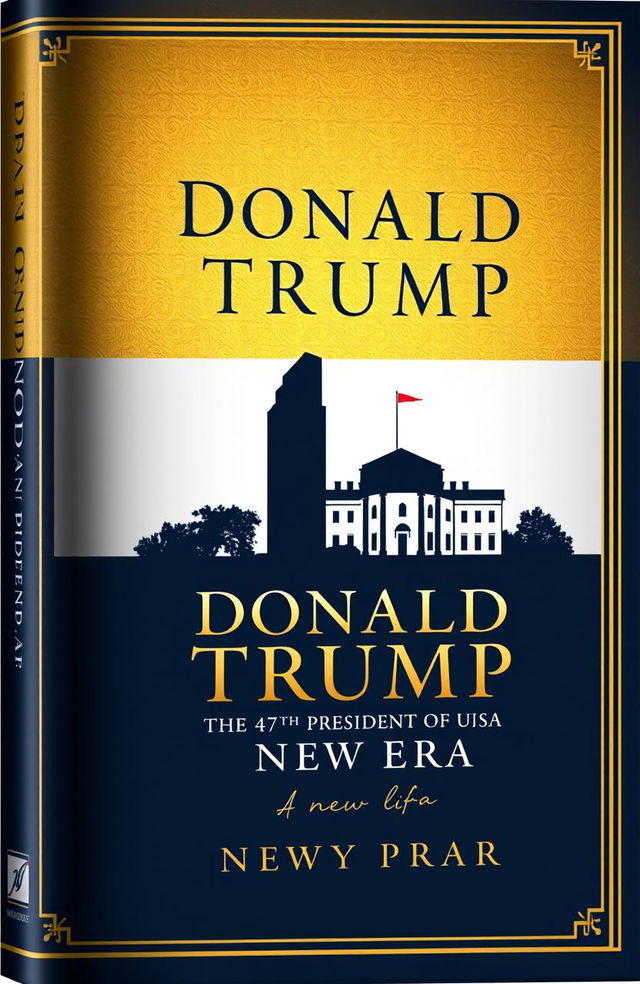 A captivating book cover design for "Donald Trump: The 47th President of the USA - A New Era