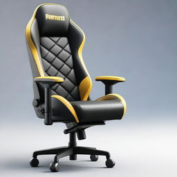 An epic, Fortnite inspired gaming chair in a product editorial style, modeled with high-end 32K HD textures and attention to detail