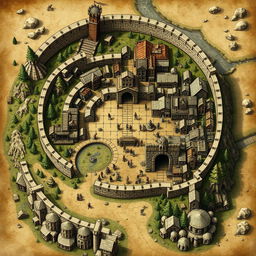A highly detailed map of South Neverwinter, showcasing its iconic stone wall and sewer entrance