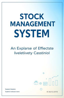 An academic project cover page for a report on Information Practices with the theme 'Stock Management System'