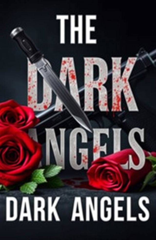 A book cover titled "The Dark Angels" featuring a dramatic composition with the title prominently displayed at the center, slightly bleeding