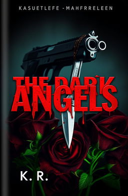 A dramatic and visually striking book cover for 'The Dark Angels' by K