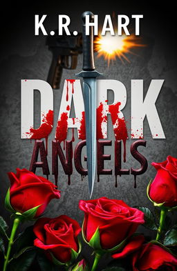 A dramatic book cover design titled 'The Dark Angels' by K