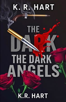 A striking book cover titled "The Dark Angels" by K