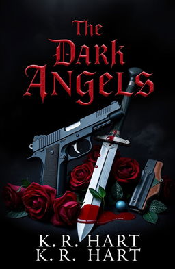 A moody and atmospheric book cover titled 'The Dark Angels' by K