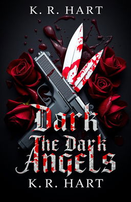 A striking book cover for 'The Dark Angels' by K