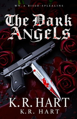 A striking book cover for 'The Dark Angels' by K