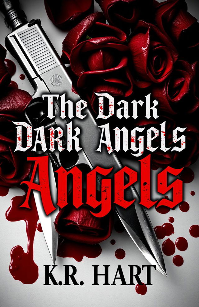 A striking book cover for 'The Dark Angels' by K