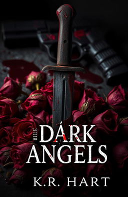 A dark and moody book cover titled "The Dark Angels" by K