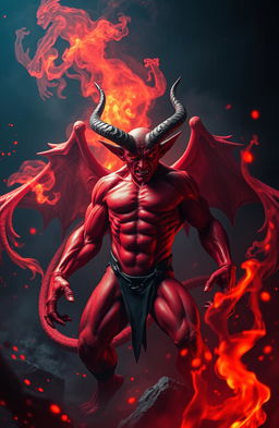 A dramatic and visually striking image inspired by the concept of 'Red Devil'