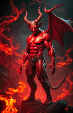 A dramatic and visually striking image inspired by the concept of 'Red Devil'
