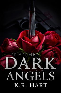 A dramatic and moody book cover titled "The Dark Angels" by K