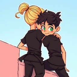 A vibrant cartoon-like cover illustration featuring a boy and a girl in an engaging pose