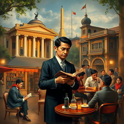 A beautifully crafted historical scene depicting the life of Dr