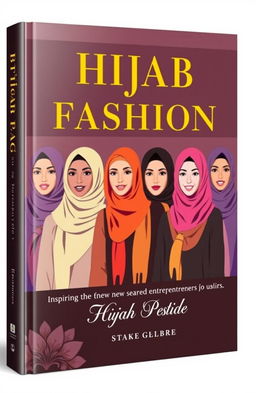 A captivating book cover for a business guide focused on hijab fashion