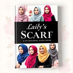A stylish book cover for a business guide titled "Laily's Scarf", focused on hijab fashion