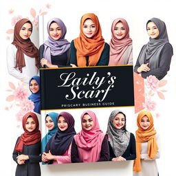 A stylish book cover for a business guide titled "Laily's Scarf", focused on hijab fashion