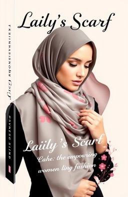 A stunning book cover design for a business guide titled 'Laily's Scarf', centered around the hijab business