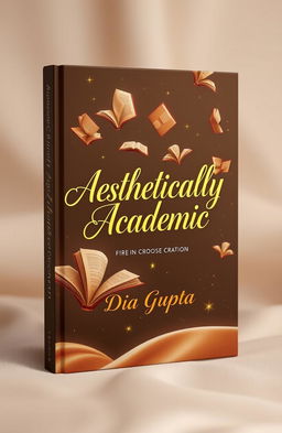 An aesthetically designed book cover featuring elegant gold calligraphy displaying the title 'Aesthetically Academic'
