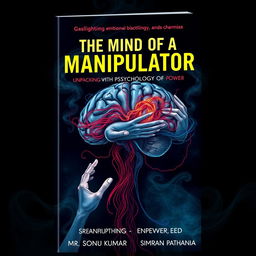 A visually striking book cover design titled 'The Mind of a Manipulator: Unpacking the Psychology of Power' by Mr