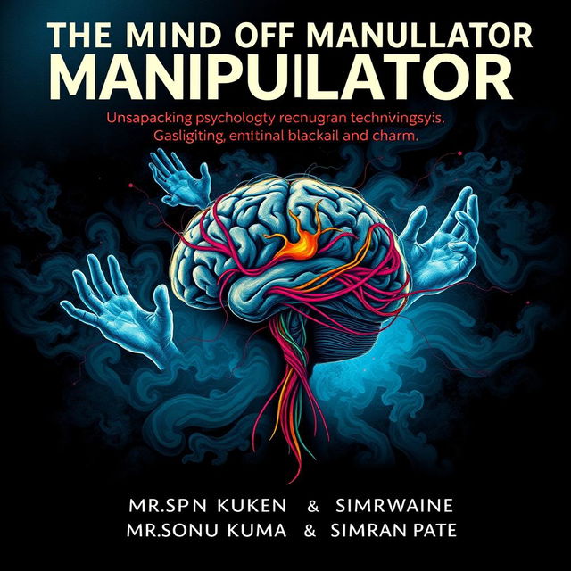 A visually striking book cover design titled 'The Mind of a Manipulator: Unpacking the Psychology of Power' by Mr