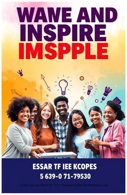A dynamic and eye-catching poster designed to persuade and inspire people, featuring an impactful slogan at the top in bold, engaging typography