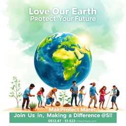 An inspiring and visually striking poster designed to persuade people to love and protect the Earth
