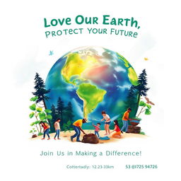 An inspiring and visually striking poster designed to persuade people to love and protect the Earth