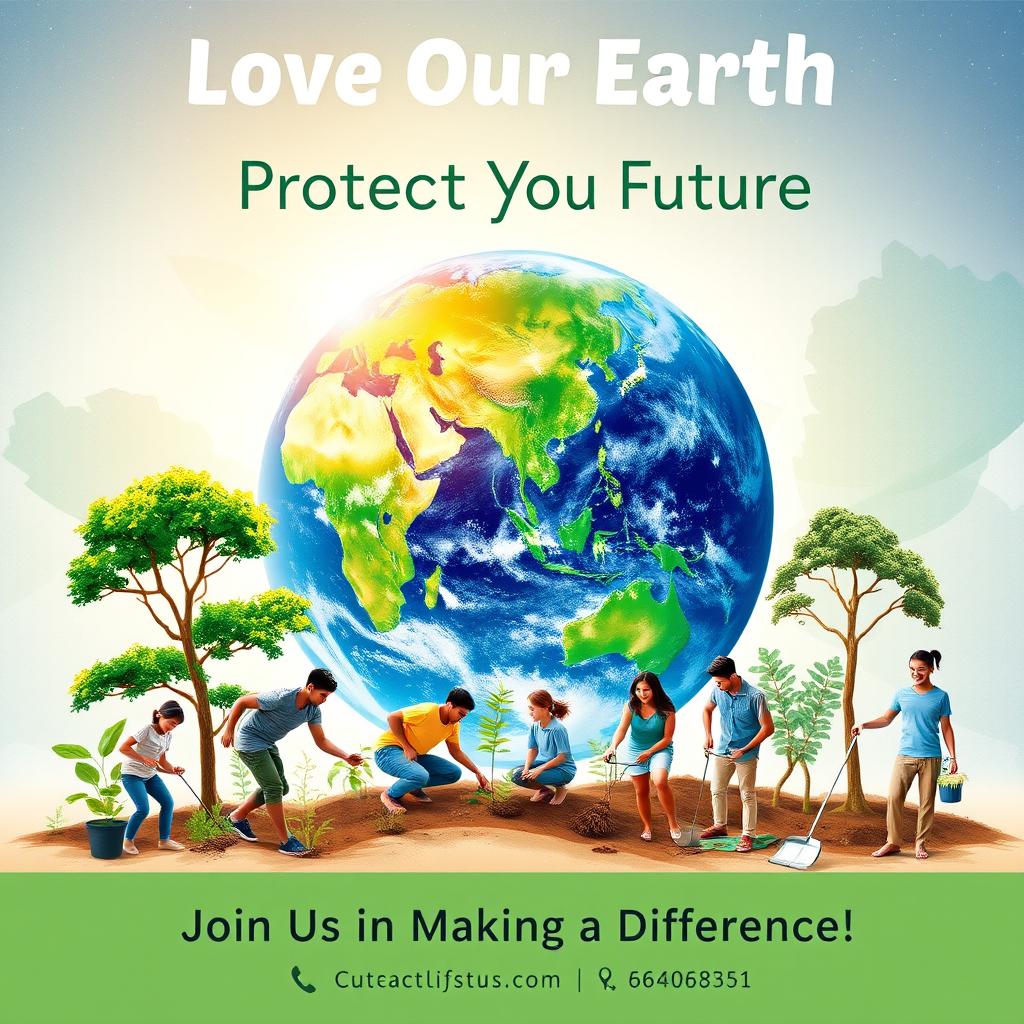 An inspiring and visually striking poster designed to persuade people to love and protect the Earth