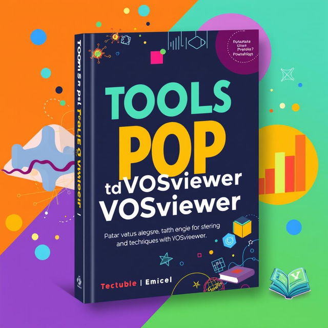 A book cover design for 'Tools for Pop and VOSviewer', featuring a dynamic and modern layout