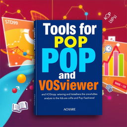 A book cover design for 'Tools for Pop and VOSviewer', featuring a dynamic and modern layout