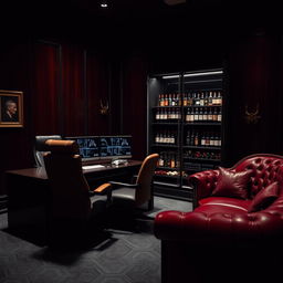 An imposing office for a criminal organization's boss