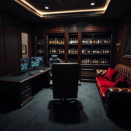 An imposing office for a criminal organization's boss